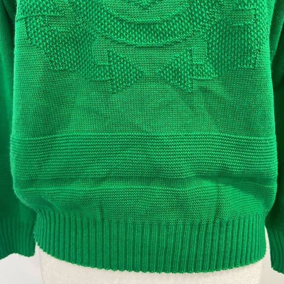 Anchors Embossed Emblem on Women’s Green Mock Turtleneck Sweater. - Picture 8 of 11
